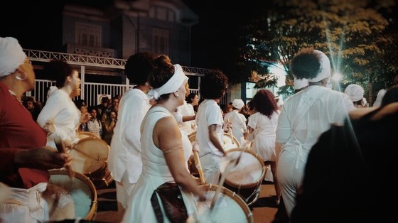 Night Drumming Procession in White