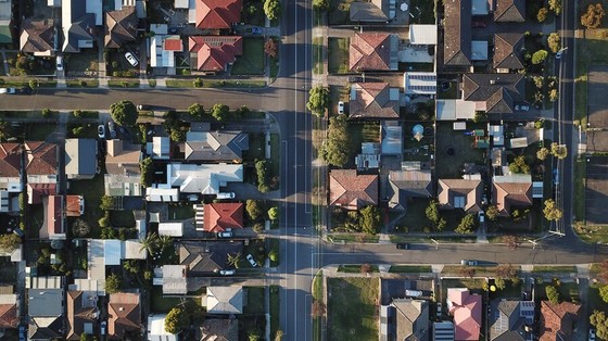 Suburban Street Grid from Directly Above