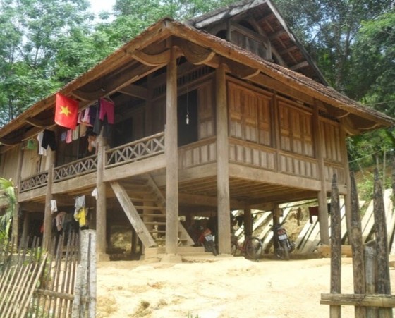 Wooden Stilt House Raised on Posts